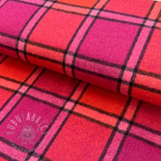Tkanina za ženski kostim BRUSHED Check cerise