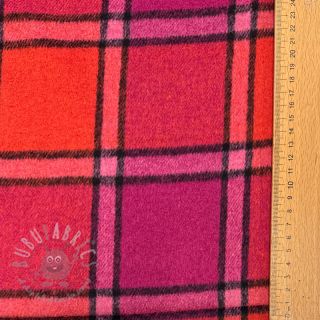 Tkanina za ženski kostim BRUSHED Check cerise