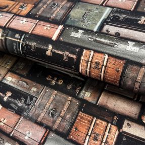 Dekorativna tkanina Suitcases grey digital print