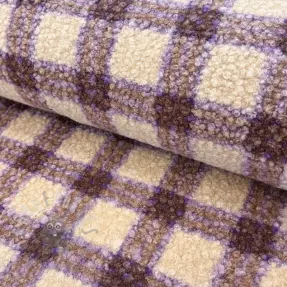 Tkanina za kapute BOUCLÉ checks grape