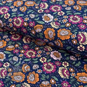 Jersey Flowers tossed navy