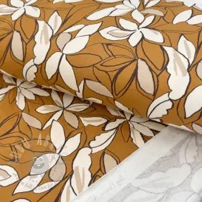Triko Big flowers ochre digital print