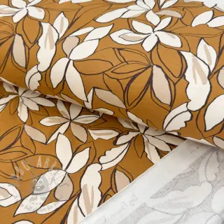 Triko Big flowers ochre digital print