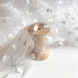 Til Flock shiny hearts offwhite