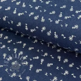JEANS STRETCH Small retro flowers dark jeans