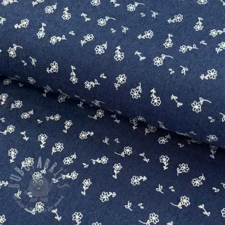 JEANS STRETCH Small retro flowers dark jeans