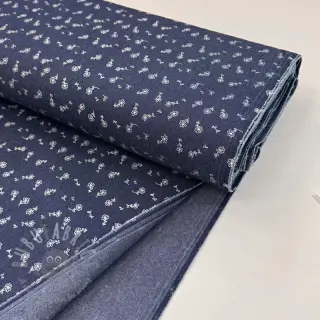 JEANS STRETCH Small retro flowers dark blue