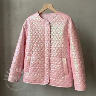Prošivena tkanina Fancy hearts light pink