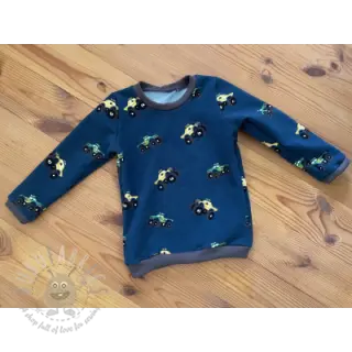 Triko materijal čupav SOFT Monstertruck indigo