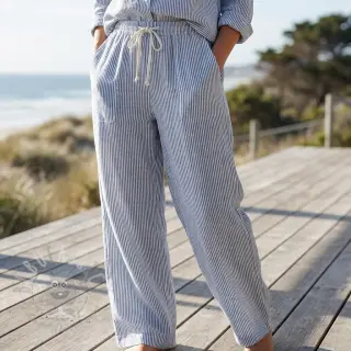 Lan s pamukom Stripe jeans