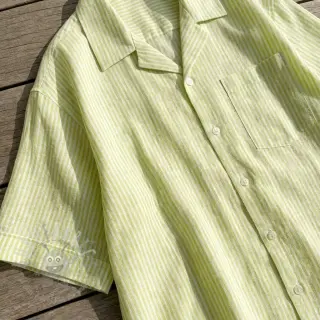 Lan s pamukom Stripe lime