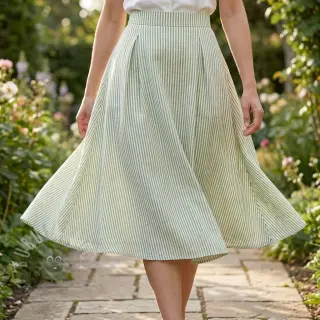 Lan s pamukom Stripe green