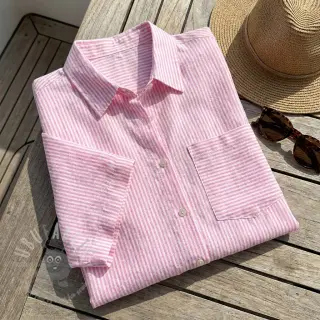 Lan s pamukom Stripe fuchsia