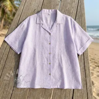 Lan s pamukom Stripe purple