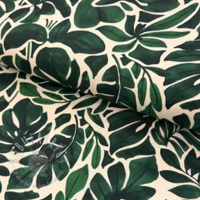 Dekorativna tkanina Big leaves green digital print