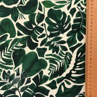 Dekorativna tkanina Big leaves green digital print