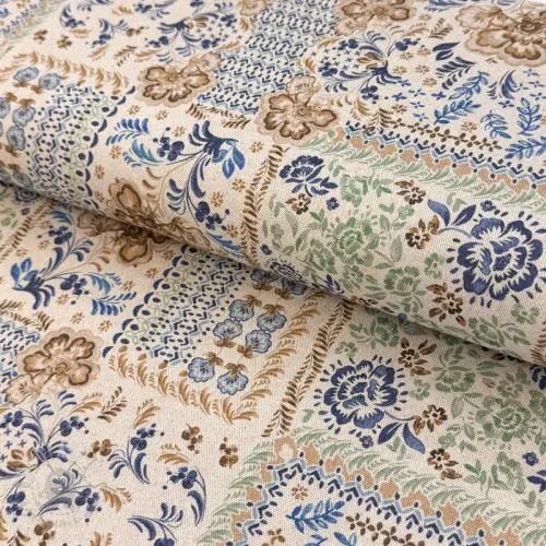 Dekorativna tkanina Linenlook Blue heritage digital print