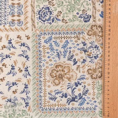 Dekorativna tkanina Linenlook Blue heritage digital print