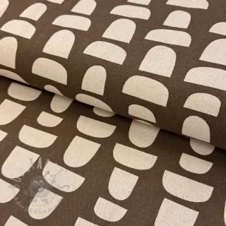 Dekorativna tkanina Linenlook Abstract brown