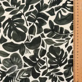 Dekorativna tkanina Big leaves grey digital print