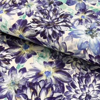 Dekorativna tkanina Peony blue digital print