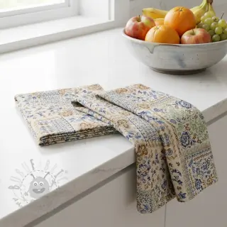 Dekorativna tkanina Linenlook Blue heritage digital print