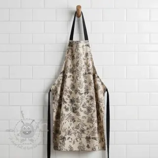 Dekorativna tkanina Linenlook Painting flowers black digital print