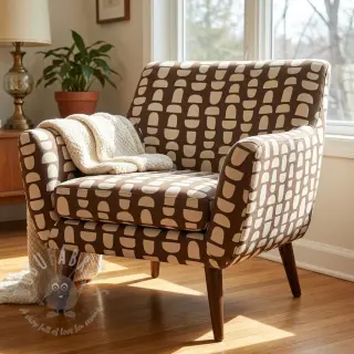 Dekorativna tkanina Linenlook Abstract brown