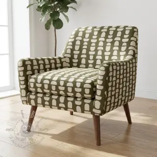 Dekorativna tkanina Linenlook Abstract green