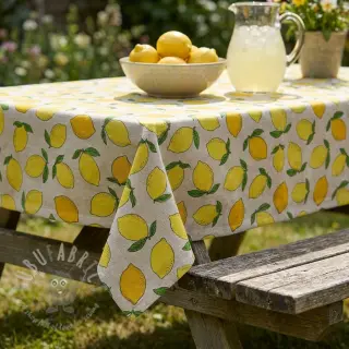 Dekorativna tkanina Linenlook premium Sunny Lemon Fruit