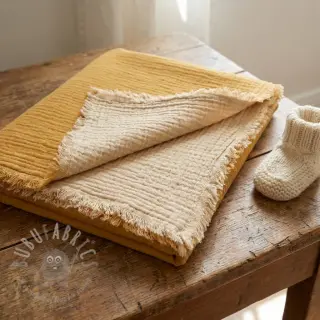 Tetra Tkanina/Muslin DOUBLE FACE old yellow