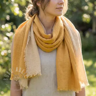 Tetra Tkanina/Muslin DOUBLE FACE old yellow