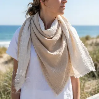 Tetra Tkanina/Muslin DOUBLE FACE sand