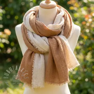 Tetra Tkanina/Muslin DOUBLE FACE light pebble