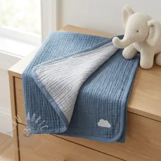 Tetra Tkanina/Muslin DOUBLE FACE cloud blue