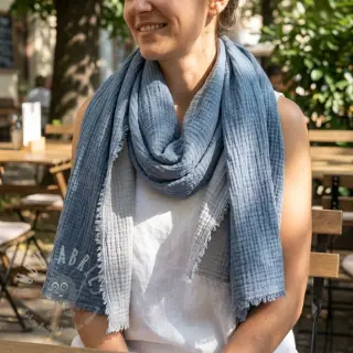 Tetra Tkanina/Muslin DOUBLE FACE cloud blue