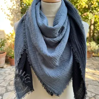 Tetra Tkanina/Muslin DOUBLE FACE marine