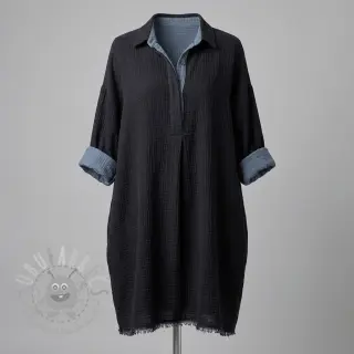 Tetra Tkanina/Muslin DOUBLE FACE marine
