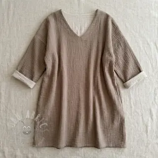 Tetra Tkanina/Muslin DOUBLE FACE pebble
