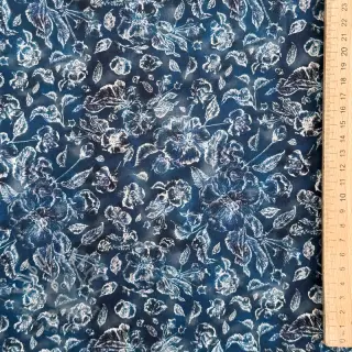 Viskoza RAYON POPLIN White flowers design C