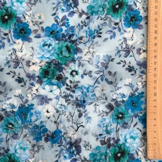 Viskoza RAYON POPLIN Flower sea design D