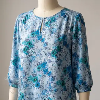 Viskoza RAYON POPLIN Flower sea design D