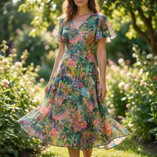Viskoza RAYON POPLIN Eve design B
