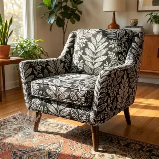 Dekorativna tkanina jacquard Valerian allover noir