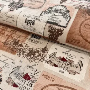 Dekorativna tkanina Linenlook Wine label box