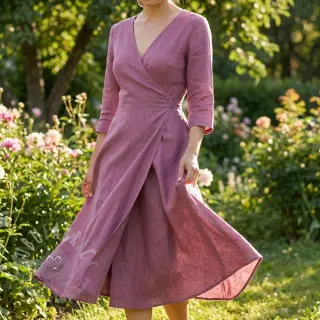 Viskoza s lanom WASHED mauve
