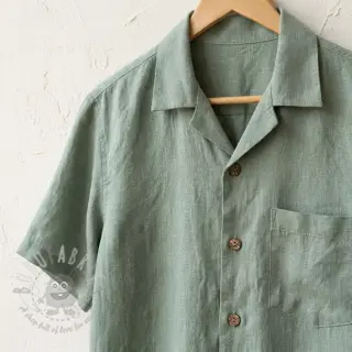 Viskoza s lanom WASHED old green