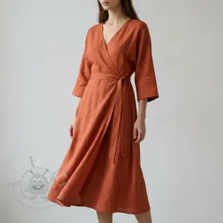 Viskoza s lanom WASHED terracotta