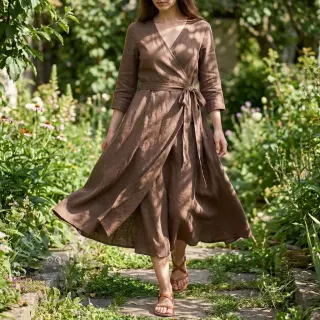 Viskoza s lanom WASHED light brown