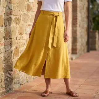 Viskoza s lanom WASHED ochre